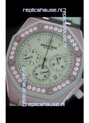 Audemars Piguet Royal Oak Offshore Lady Alinghi Swiss Watch in Light Green Dial