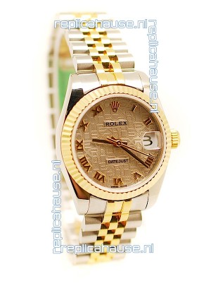 Rolex DateJust Mid-Sized Japanese Replica Two Tone Watch