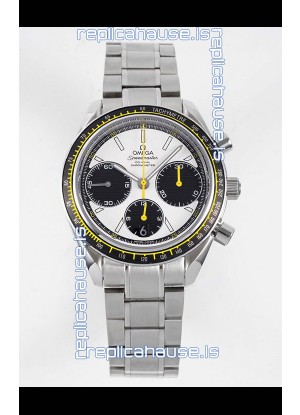 Omega Speedmaster Racing 904L Steel Chronograph 1:1 Mirror Replica in White Dial