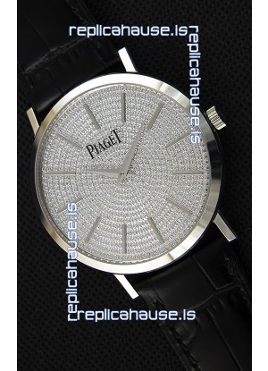 Piaget Altiplano G0A36128 Paved Diam Dial Swiss Quartz Replica Watch in Steel Case