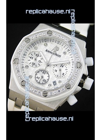 Audemars Piguet Royal Oak Offshore Lady Alinghi Swiss Watch in White Checkered Dial