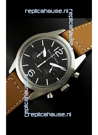 Bell and Ross BR126 Vintage Swiss Quartz Watch in Steel Case