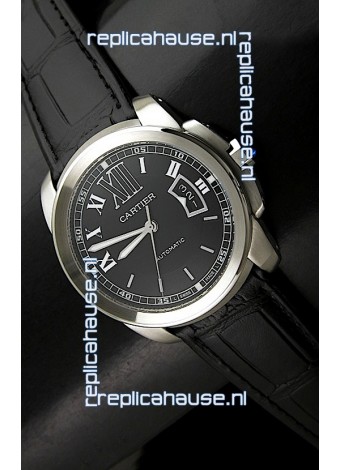 Cartier Calibre de Cartier Swiss Replica Automatic Watch in Black Dial