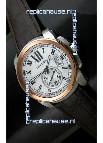 Cartier Calibre de Japanese Replica Watch in White Dial