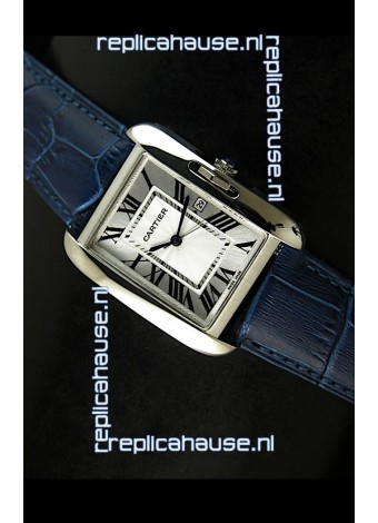 Cartier Tank Ladies Replica Watch in Steel Case/Purple Strap