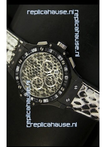 Hublot Big Bang White Zebra Bang Edition in Black PVD Case 34MM Watch