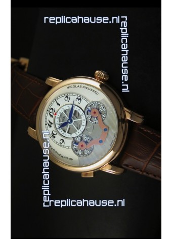 Mont Blanc Nicolas Riessec Rose Gold Case in White Dial