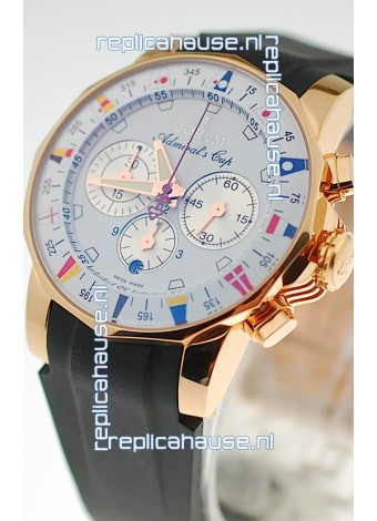 Corum Admirals Cup Chronograph Swiss Replica Gold Watch 