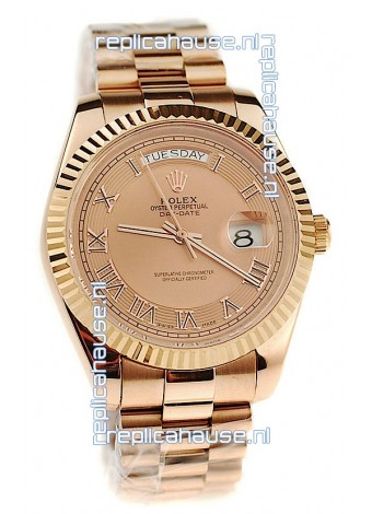Rolex Day Date Pink Gold Japanese Replica Watch