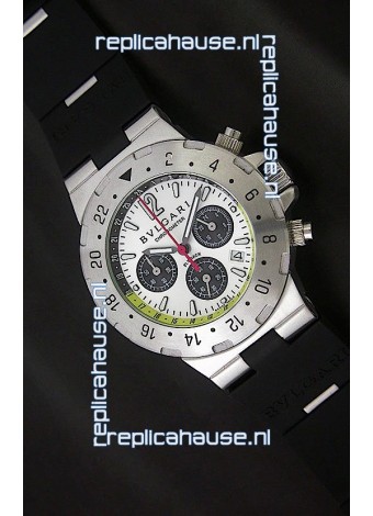 Bvlgari Diagono Chrono Swiss Replica Watch in White Dial