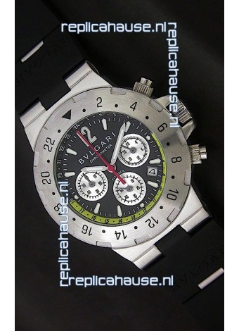 Bvlgari Diagono Chrono Swiss Replica Watch in Black Dial