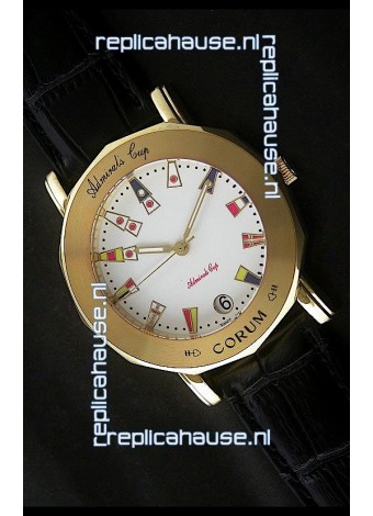 Corum Admiral's Cup Japanese Replica Watch in White Dial