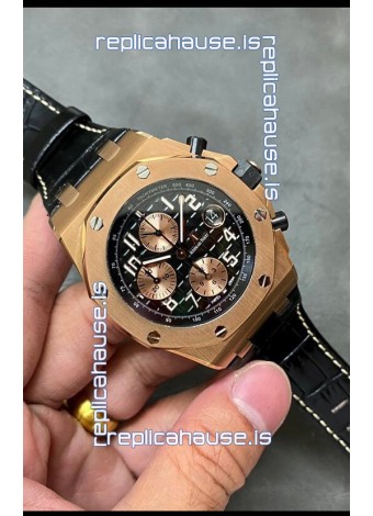 Audemars Piguet Royal Oak Offshore Black Dial Chronograph 1:1 Mirror Replica Watch - 904L Steel