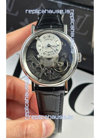 Breguet Tradition 7057BR/R9/9W6 Steel Casing Single Tourbillon Swiss Replica Blue Strap Watch