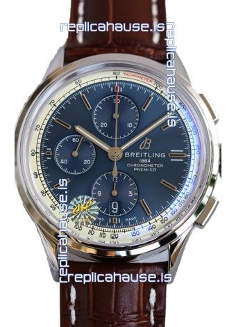 Breitling Premier B01 Chronograph 42 Edition Steel Casing Blue Dial - 1:1 Mirror Replica Watch