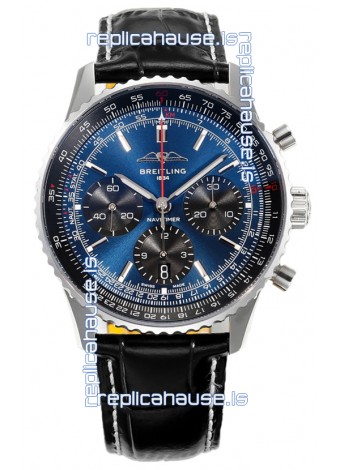 Breitling Navitimer B01 Chronograph 43 Blue Dial - 904L Steel Casing 1:1 Mirror Swiss Replica