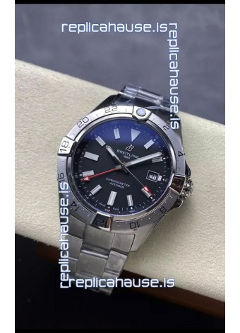 Breitling Avenger GMT Automatic 44 Swiss 1:1 Super Clone Replica Watch - Black Dial 
