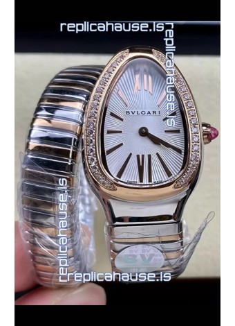 Bvlgari Serpenti Edition Two Tone Casing White Dial Watch in 1:1 Mirror Quality