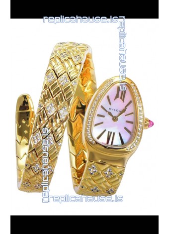 Bvlgari Serpenti Edition Yellow Gold Casing MOP Dial Watch in 1:1 Mirror Quality