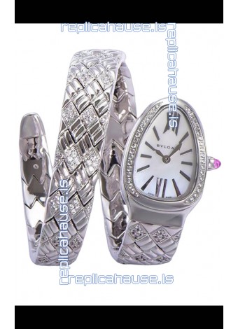 Bvlgari Serpenti Edition Steel Casing White Dial Watch in 1:1 Mirror Quality