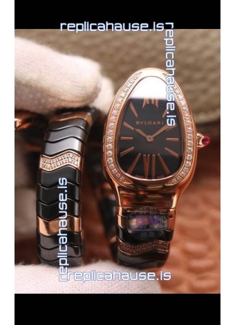 Bvlgari Serpenti Edition Black Ceramic Replica Watch in 1:1 Mirror Quality 