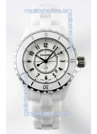 Chanel J12 Ladies White Ceramic Casing Watch 1:1 Mirror Replica Watch 