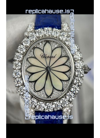 Chopard Super Clone L'Heure du Diamant Mossanites Steel Casing Watch 34MM