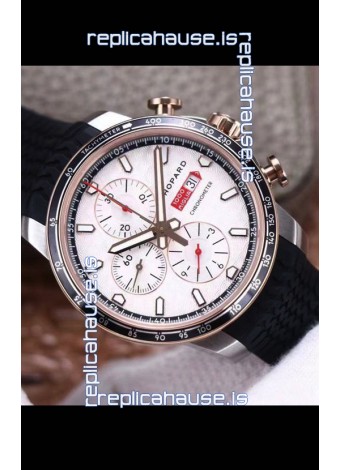 Chopard Classic Racing Chronograph 1:1 Mirror Replica Watch in Steel Casing - White Dial