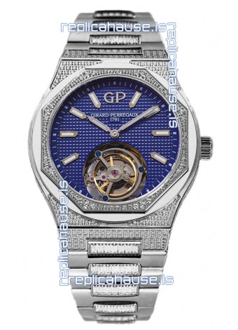 Girard Perregaux Laureato Tourbillon 1:1 Blue Dial Mirror Swiss Replica Watch 