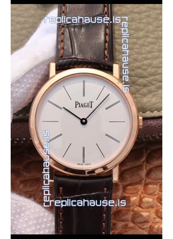 Piaget Altiplano G0A31114 1:1 Mirror Swiss Replica Watch in Rose Gold White Dial 