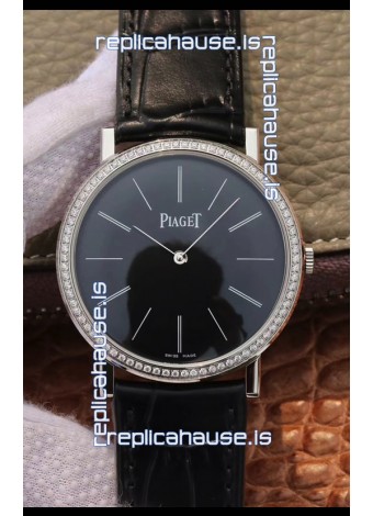 Piaget Altiplano G0A29113 1:1 Mirror Swiss Replica Watch in Black Dial Diamonds Bezel 
