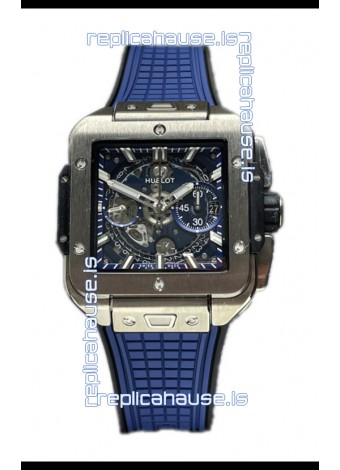 Hublot Square Bang Unico Titanium Blue Chronograph Watch 1:1 Mirror Replica
