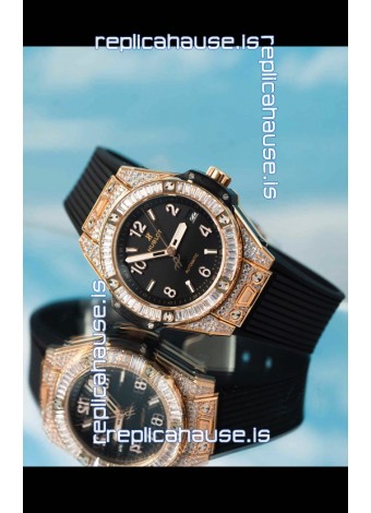 Hublot Big Bang One Click King Black Dial Rose Gold Swiss Replica Watch 39MM