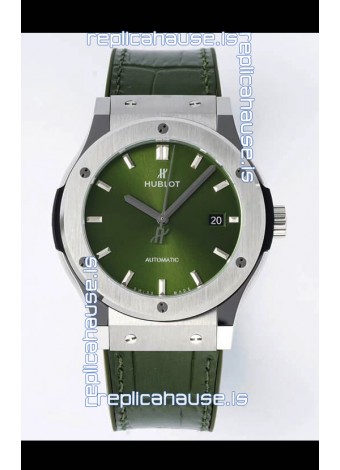 Hublot Classic Fusion Steel Green Dial 42MM Swiss Replica Watch 1:1 Mirror Quality