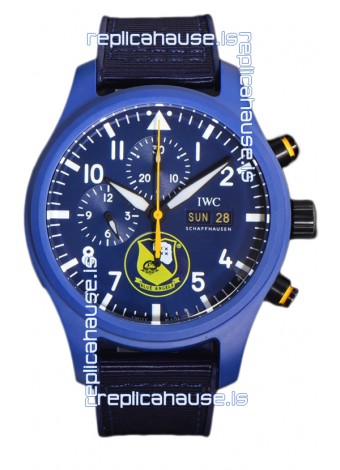 IWC Pilot's Chronograph Blue Angels Ceramic IW389109 1:1 Mirror Replica in Blue Dial