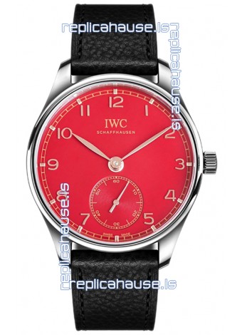 IWC Portugieser Automatic 40 IW3583 Red Dial in Stainless Steel 1:1 Mirror Replica Watch 