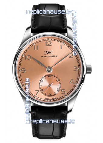 IWC Portugieser Automatic 40 IW358313 Pink Dial in Stainless Steel 1:1 Mirror Replica Watch 