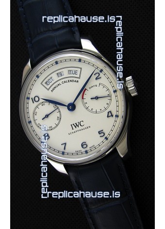 IWC Big Pilot Annual Calender Steel Case Blue Strap IW503501 1:1 Mirror Replica