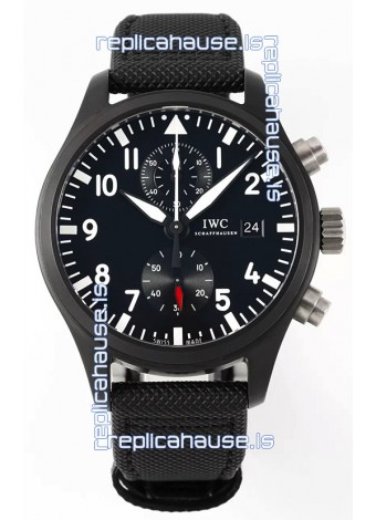 IWC Pilot's Chronograph Top Gun Ceramic IW389001 1:1 Mirror Replica in Black Dial
