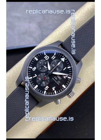 IWC Pilot's Chronograph Top Gun Ceramic IW389101 1:1 Mirror Replica in Black Dial
