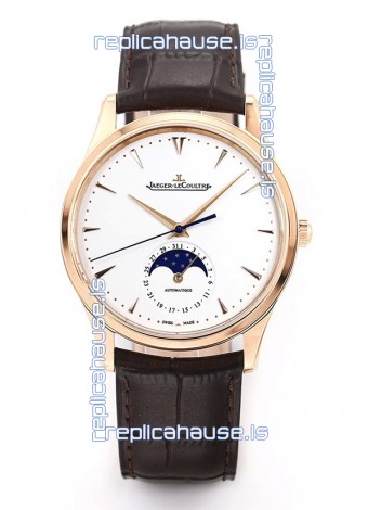 Jaeger LeCoultre Master Ultra Thin Moon Pink Gold 1:1 Mirror Replica Watch