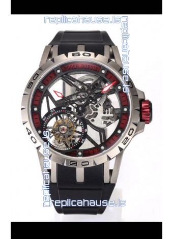 Roger Dubuis Excalibur Spider Flying Tourbillon Skeleton Titanium Casing 45MM 1:1 Mirror Swiss Watch