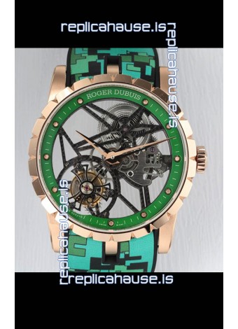 Roger Dubuis Excalibur Spider Flying Tourbillon Skeleton Rose Gold Casing 42MM 1:1 Mirror Swiss Watch