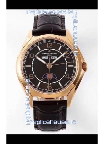 Vacheron Constantin Fiftysix Edition Rose Gold Watch 904L Steel 1:1 Mriror Replica Black Dial 