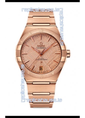 Omega Co-Axial Constellation Rose Gold Meteorite Dial 1:1 Mirror Replica 41MM