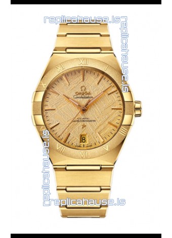 Omega Co-Axial Constellation Yellow Gold Meteorite Dial 1:1 Mirror Replica 41MM