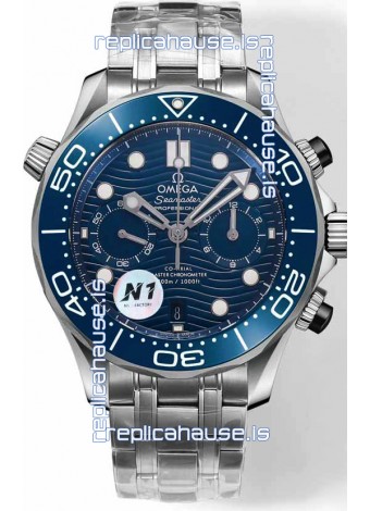 Omega Seamaster Co-Axial Master Chronograph Stainless Steel Blue Dial 44MM 1:1 Mirror Replica