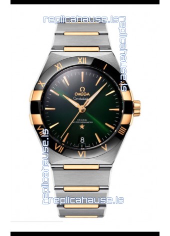 Omega Co-Axial Constellation Two Tone Black Green Dial 1:1 Mirror Replica 41MM