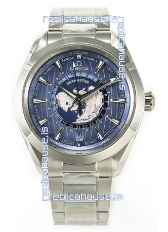 Omega Aqua Terra 150M Wolrd Timer 24 Summer Blue Dial 904L Steel 1:1 Mirror Replica 41MM 
