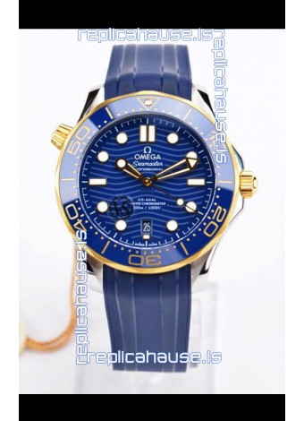 Omega Seamaster 300M Co-Axial Master Chronometer Blue Dial Two Tone Casing 1:1 Mirror Replica